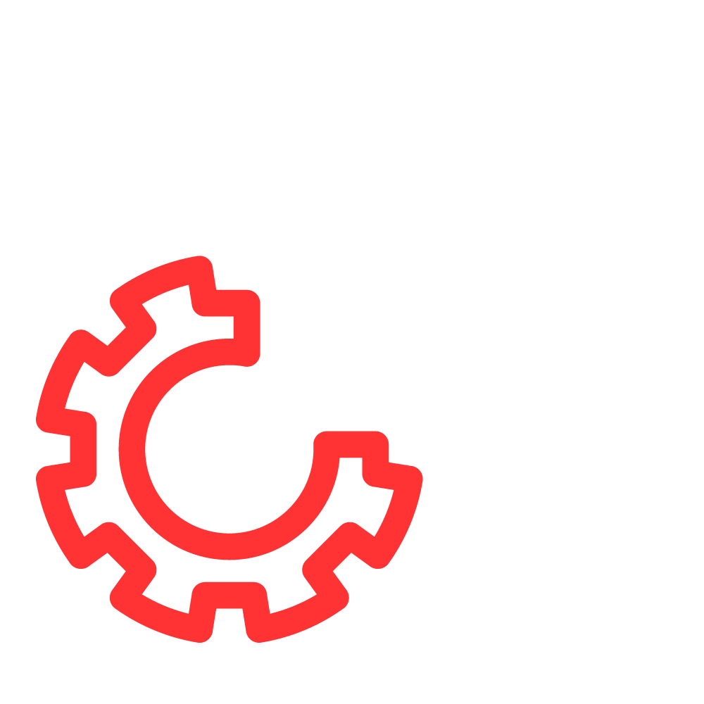 Image of a gear icon with audio faders symbolizing the comprehensive media services offered by 5J Media, including video production, audio editing, motion graphics, and web services
